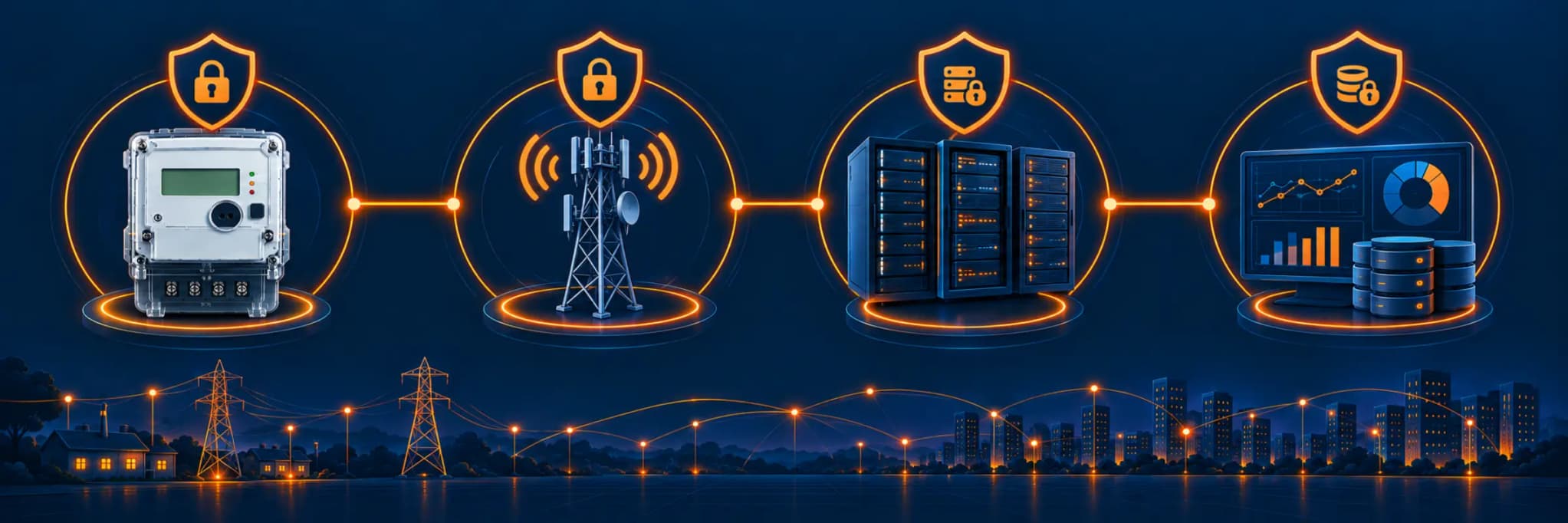 AMI security protecting smart meter data across device, communication, and software layers