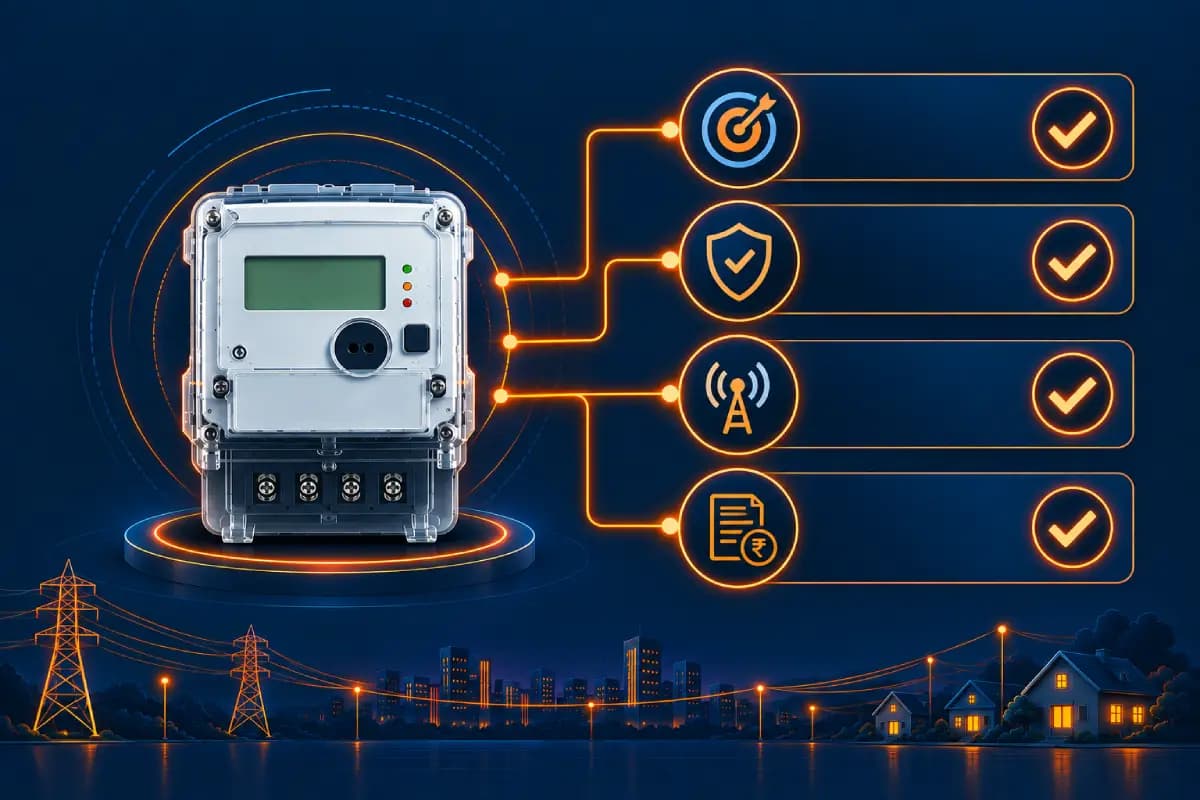 Utility smart meter selection criteria including accuracy, compliance, and communication