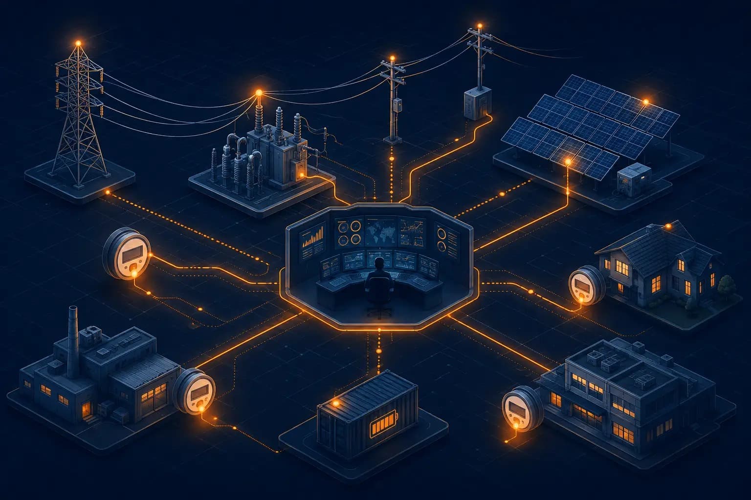 Smart grid connecting metering, automation, and analytics across the network