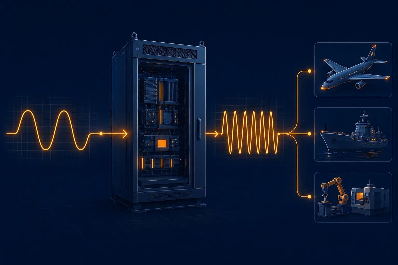 Static frequency converter for 50, 60, and 400 Hz power conversion